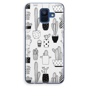 CaseCompany Cactusmotief: Samsung Galaxy A6 (2018) Transparant Hoesje