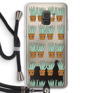 CaseCompany Sansevieria: Samsung Galaxy A8 (2018) Transparant Hoesje met koord