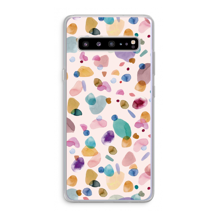 CaseCompany Terrazzo Memphis Pink: Samsung Galaxy S10 5G Transparant Hoesje