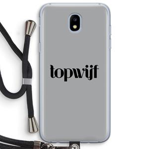 CaseCompany Topwijf Grijs Zwart: Samsung Galaxy J5 (2017) Transparant Hoesje met koord