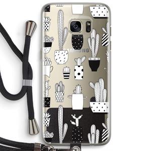 CaseCompany Cactusmotief: Samsung Galaxy S7 Edge Transparant Hoesje met koord