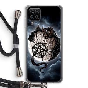CaseCompany Volle maan: Samsung Galaxy A12 Transparant Hoesje met koord