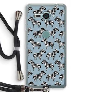 CaseCompany Zebra: Sony Xperia XZ2 Compact Transparant Hoesje met koord