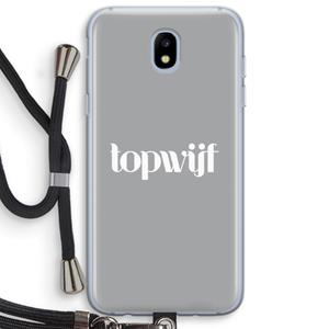 CaseCompany Topwijf Grijs Wit: Samsung Galaxy J5 (2017) Transparant Hoesje met koord