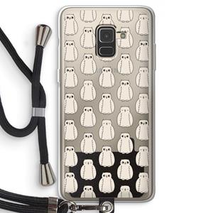 CaseCompany Uilen: Samsung Galaxy A8 (2018) Transparant Hoesje met koord