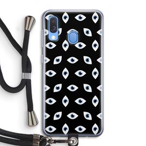 CaseCompany Eyes pattern: Samsung Galaxy A40 Transparant Hoesje met koord