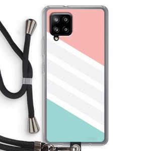 CaseCompany Strepen pastel: Samsung Galaxy A42 5G Transparant Hoesje met koord