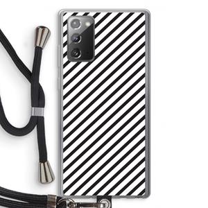 CaseCompany Strepen zwart-wit: Samsung Galaxy Note 20 / Note 20 5G Transparant Hoesje met koord