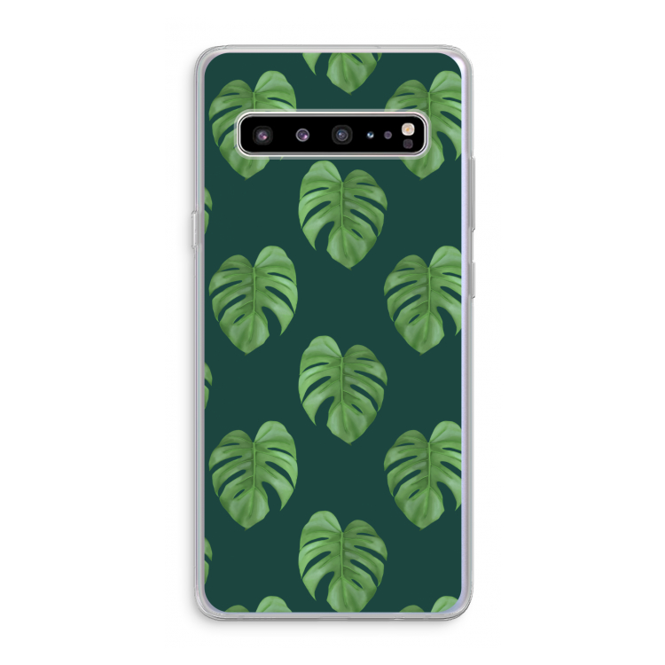 CaseCompany Monstera leaves: Samsung Galaxy S10 5G Transparant Hoesje