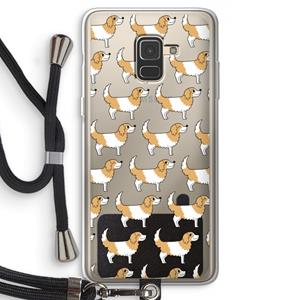 CaseCompany Doggy: Samsung Galaxy A8 (2018) Transparant Hoesje met koord