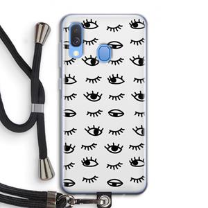 CaseCompany Eye pattern #2: Samsung Galaxy A40 Transparant Hoesje met koord