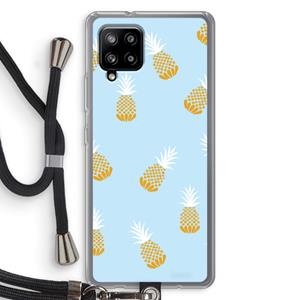 CaseCompany Ananasjes: Samsung Galaxy A42 5G Transparant Hoesje met koord