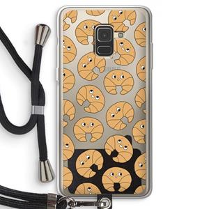 CaseCompany Croissant: Samsung Galaxy A8 (2018) Transparant Hoesje met koord