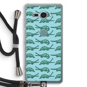 CaseCompany Kroko: Sony Xperia XZ2 Compact Transparant Hoesje met koord