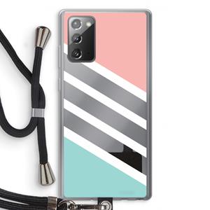 CaseCompany Strepen pastel: Samsung Galaxy Note 20 / Note 20 5G Transparant Hoesje met koord