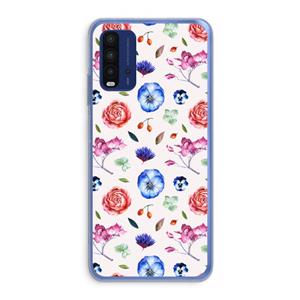 CaseCompany Bloemetjes: Xiaomi Redmi 9T Transparant Hoesje