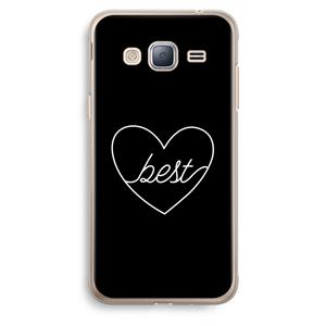 CaseCompany Best heart black: Samsung Galaxy J3 (2016) Transparant Hoesje