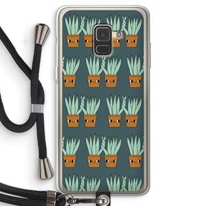 CaseCompany Sansevieria: Samsung Galaxy A8 (2018) Transparant Hoesje met koord