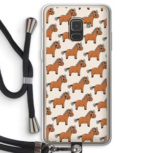 CaseCompany Pony: Samsung Galaxy A8 (2018) Transparant Hoesje met koord