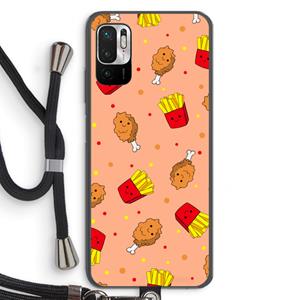 CaseCompany Chicken 'n Fries: Xiaomi Redmi Note 10 5G Transparant Hoesje met koord