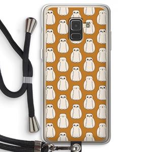 CaseCompany Uilen: Samsung Galaxy A8 (2018) Transparant Hoesje met koord