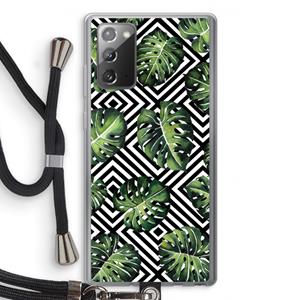 CaseCompany Geometrische jungle: Samsung Galaxy Note 20 / Note 20 5G Transparant Hoesje met koord