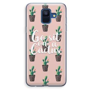 CaseCompany Cactus quote: Samsung Galaxy A6 (2018) Transparant Hoesje