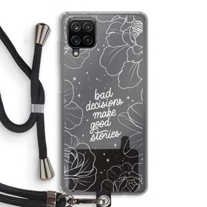 CaseCompany Good stories: Samsung Galaxy A12 Transparant Hoesje met koord