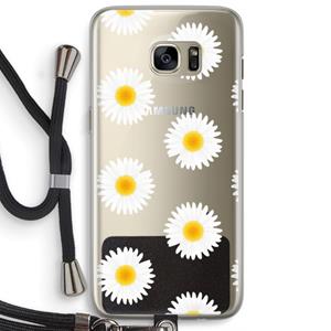 CaseCompany Margrietjes: Samsung Galaxy S7 Edge Transparant Hoesje met koord