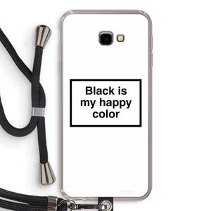 CaseCompany Black is my happy color: Samsung Galaxy J4 Plus Transparant Hoesje met koord