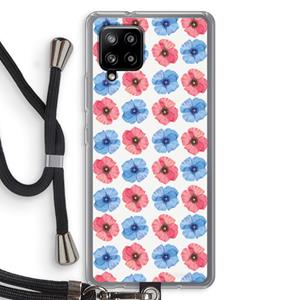 CaseCompany Klaproosjes: Samsung Galaxy A42 5G Transparant Hoesje met koord