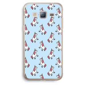 CaseCompany Eenhoorns overal: Samsung Galaxy J3 (2016) Transparant Hoesje