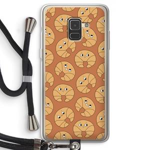 CaseCompany Croissant: Samsung Galaxy A8 (2018) Transparant Hoesje met koord