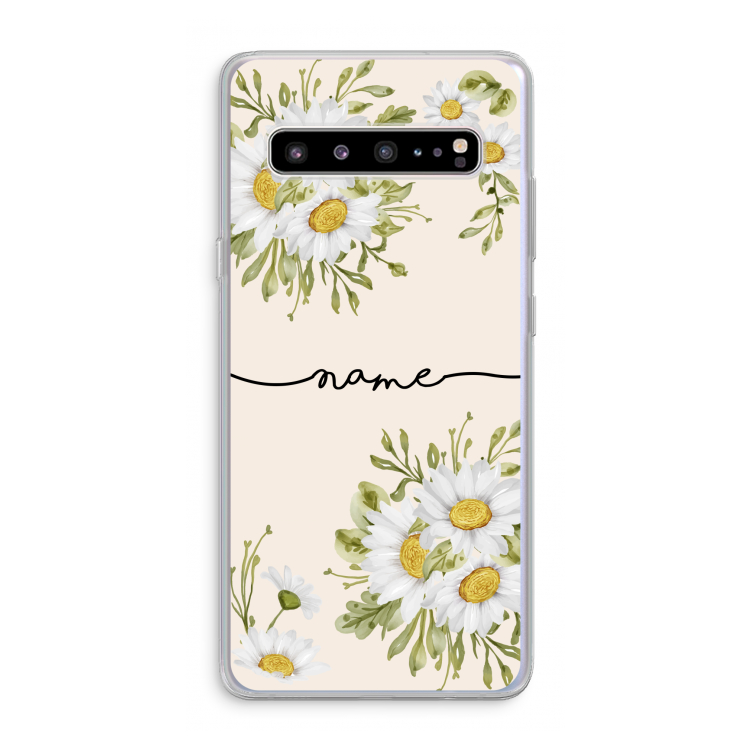 CaseCompany Daisies: Samsung Galaxy S10 5G Transparant Hoesje