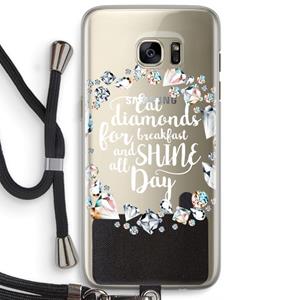 CaseCompany Diamonds: Samsung Galaxy S7 Edge Transparant Hoesje met koord