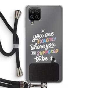 CaseCompany Right Place: Samsung Galaxy A12 Transparant Hoesje met koord