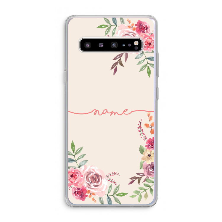 CaseCompany Rozen: Samsung Galaxy S10 5G Transparant Hoesje