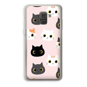 CaseCompany Katten: Samsung Galaxy A8 (2018) Transparant Hoesje