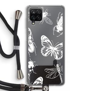 CaseCompany Tiny Bugs: Samsung Galaxy A12 Transparant Hoesje met koord