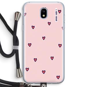 CaseCompany Hartjes: Samsung Galaxy J5 (2017) Transparant Hoesje met koord