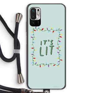 CaseCompany It's Lit: Xiaomi Redmi Note 10 5G Transparant Hoesje met koord