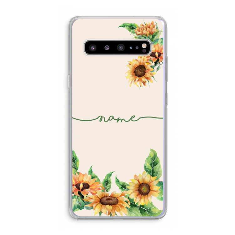 CaseCompany Zonnebloemen: Samsung Galaxy S10 5G Transparant Hoesje