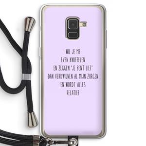 CaseCompany Relatief: Samsung Galaxy A8 (2018) Transparant Hoesje met koord