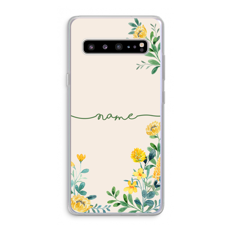 CaseCompany Gele bloemen: Samsung Galaxy S10 5G Transparant Hoesje