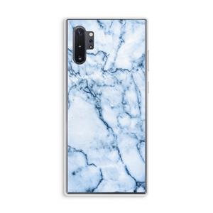 CaseCompany Blauw marmer: Samsung Galaxy Note 10 Plus Transparant Hoesje