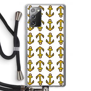 CaseCompany Musketon Anchor: Samsung Galaxy Note 20 / Note 20 5G Transparant Hoesje met koord