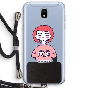 CaseCompany Hartje: Samsung Galaxy J5 (2017) Transparant Hoesje met koord