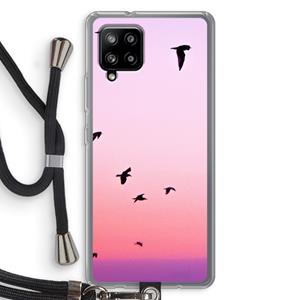 CaseCompany Fly away: Samsung Galaxy A42 5G Transparant Hoesje met koord