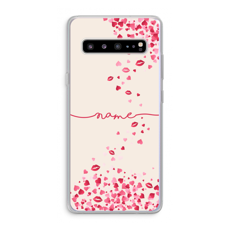 CaseCompany Hartjes en kusjes: Samsung Galaxy S10 5G Transparant Hoesje