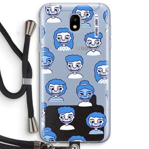CaseCompany Gezichtjes: Samsung Galaxy J5 (2017) Transparant Hoesje met koord